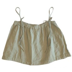 NWT CLOTH & STONE Anthropologie Strap Boho Cropped Tank Blouse in Green Size S